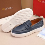 Кожаные лоферы Loro Piana Summer Walk - Navy