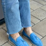 Женские замшевые лоферы Loro Piana Open Walk