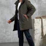 Парка цвета хаки Loro Piana logo-patch