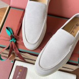 Замшевые лоферы Loro Piana Premium - White