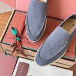 Замшевые лоферы Loro Piana Premium - Grey