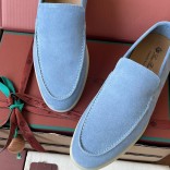 Замшевые лоферы Loro Piana Premium - Blue