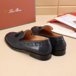 Кожаные лоферы Loro Piana tassel - Navy
