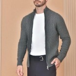 Кашемировый свитер Loro Piana Premium zip-up - Dark Grey