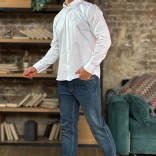 Мужская рубашка Loro Piana logo-embroidered - White