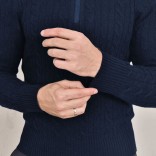 Кашемировый свитер Loro Piana Premium zip-neck - Navy
