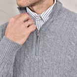 Кашемировый свитер Loro Piana Premium zip-neck - Grey