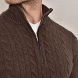 Кашемировый свитер Loro Piana Premium zip-neck - Brown