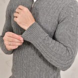 Кашемировый свитер Loro Piana Premium zip-neck - Dark Grey