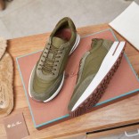 Замшевые кроссовки Loro Piana Week End Walk - Green