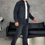 Джинсовая рубашка Loro Piana чёрного цвета