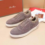 Кроссовки с мехом Loro Piana Newport Walk - Beige