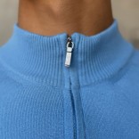 Голубой джемпер Loro Piana Zip Neck
