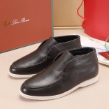 Кожаные лоферы с мехом Loro Piana Open Walk - Brown Кожаные лоферы с мехом Loro Piana Open Walk - Brown