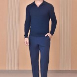 Поло с длинным рукавом Loro Piana Premium - Flower Hide Blue