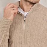 Кашемировый свитер Loro Piana Premium zip-neck - Beige