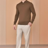 Поло с длинным рукавом Loro Piana Premium - Caramel