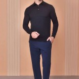 Поло с длинным рукавом Loro Piana Premium - Black Flower Gray