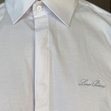 Мужская белая рубашка Loro Piana logo-embroidered