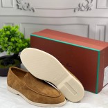 Замшевые лоферы Loro Piana Summer Walk - Beige