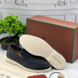 Замшевые лоферы Loro Piana Summer Walk - Grey