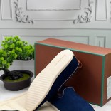 Мужские замшевые лоферы Loro Piana Venice Walk - Blue