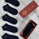 Комплект тёмно-синих носков Loro Piana brown logo