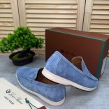 Замшевые лоферы Loro Piana Summer Walk - Blue