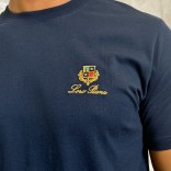 Футболка синего цвета Loro Piana logo-embroidered