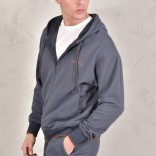 Кофта на молнии Loro Piana Premium signature logo - Denim Blue