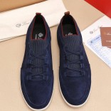 Замшевые кроссовки Loro Piana Soho Walk - Navy