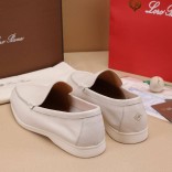 Мужские кожаные лоферы Loro Piana Summer Walk - White