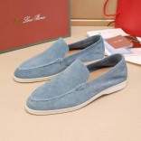 Мужские замшевые лоферы Loro Piana Summer Walk - Blue