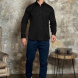 Мужская рубашка Loro Piana чёрного цвета