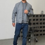 Мужской бомбер Loro Piana серого цвета