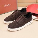 Кроссовки с мехом Loro Piana Newport Walk - Navy