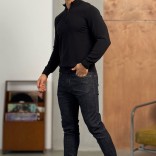 Чёрный джемпер Loro Piana Zip Neck