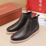 Кожаные ботинки с мехом Loro Piana