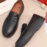 Кожаные лоферы Loro Piana Summer Walk - Black