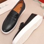 Кожаные лоферы Loro Piana Summer Walk - Black