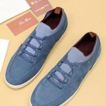 Замшевые кроссовки Loro Piana Soho Walk - Blue