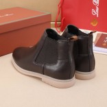 Кожаные ботинки с мехом Loro Piana