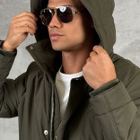 Парка цвета хаки Loro Piana logo-patch