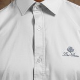 Мужская белая рубашка Loro Piana logo-embroidered