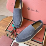 Замшевые лоферы Loro Piana Premium - Grey