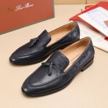 Кожаные лоферы Loro Piana tassel - Navy