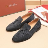 Замшевые лоферы Loro Piana tassel - Grey