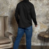 Мужская рубашка Loro Piana logo-embroidered - Black Мужская рубашка Loro Piana logo-embroidered - Black