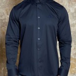 Мужская рубашка Loro Piana logo-embroidered - Navy