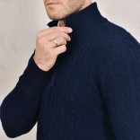 Кашемировый свитер Loro Piana Premium zip-neck - Navy